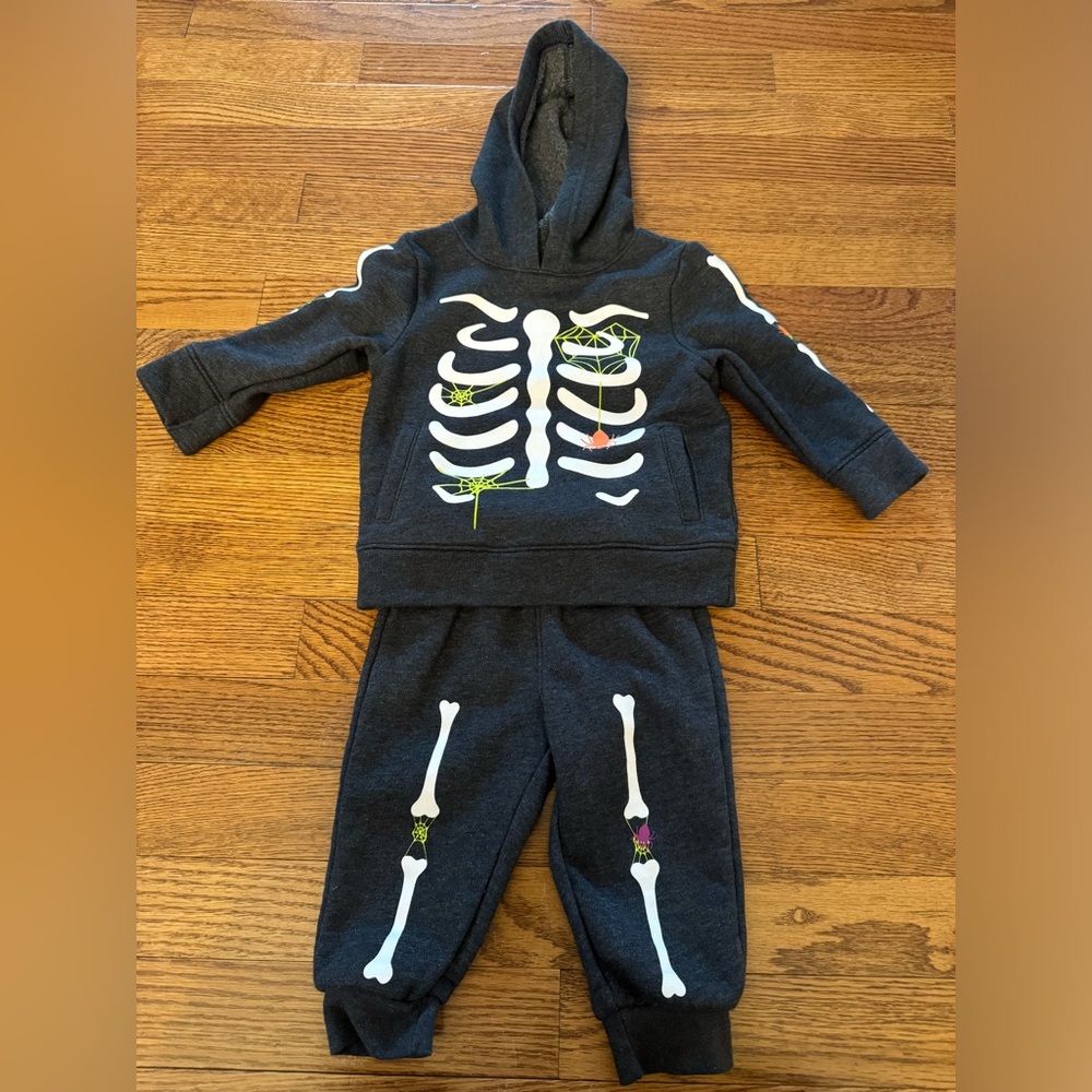 Cat & Jack size 12M‎ gray Halloween Dark gray sweatpants & hooded sweatshirt